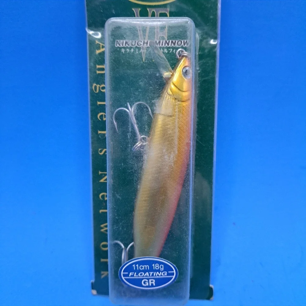 A-net Kikuchi Minnow Floating Fishing Lure 11cm 18g Gold Crankbait
